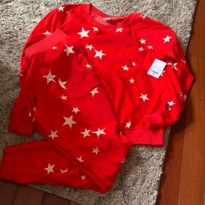 Sleep chic red star pajamas size small nwt